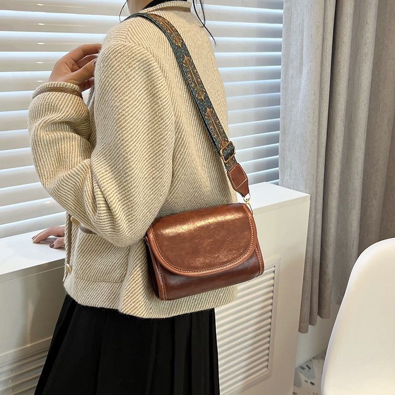 Mới Túi Xách Da PU Màu Trơn Phong Cách retro Cho Nữ