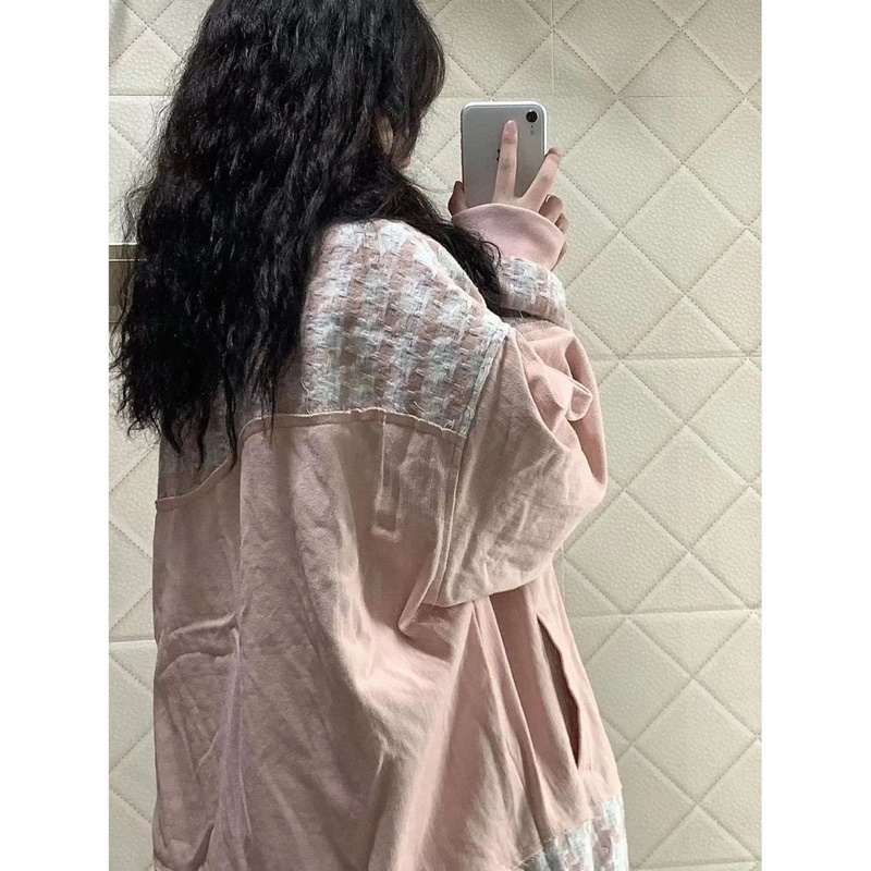 Áo khoác bóng chày jeans phối dệt kim new arrival 2023