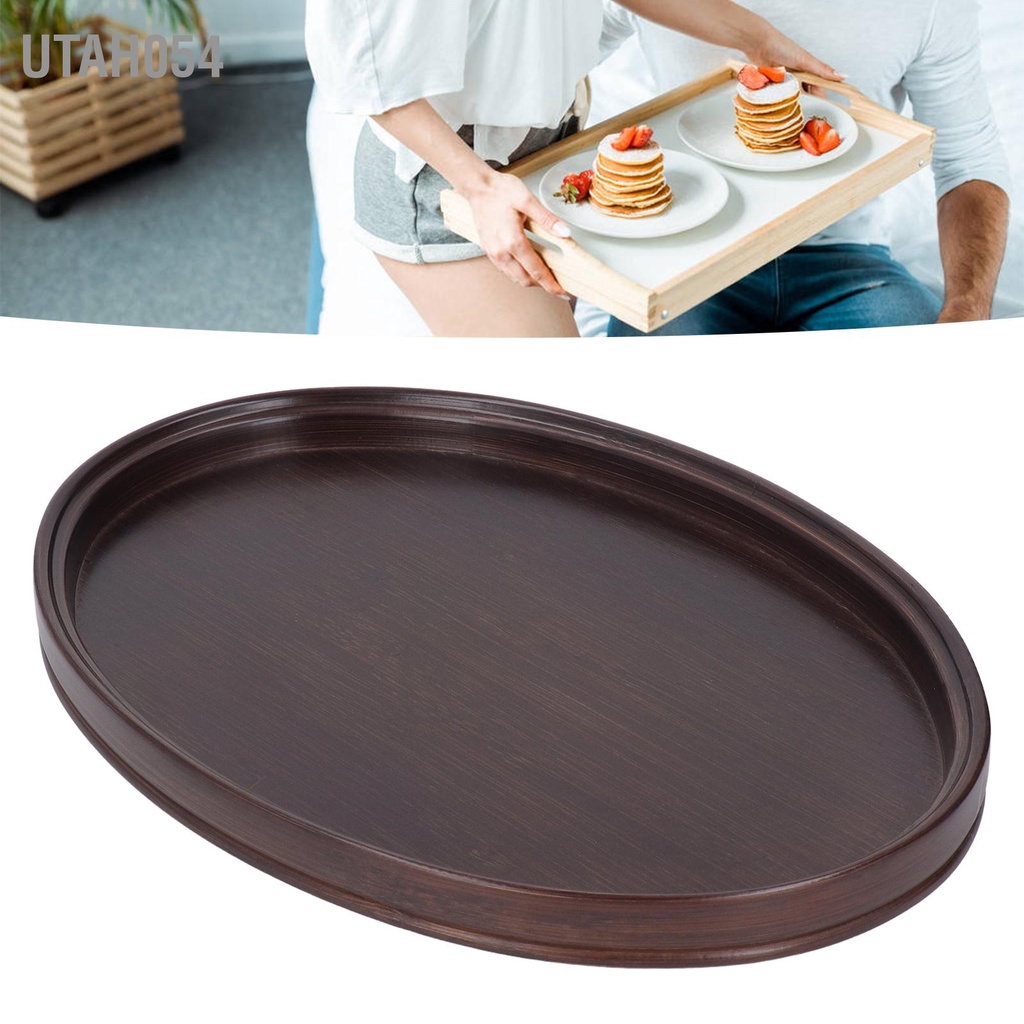 Utah054 Khay Trà Hình Bầu Dục Bằng Tre Trang Trí Mạnh Mẽ Sang Trọng An Toàn Ăn Tối Thực Phẩm Bàn Cho Nhà Hàng Gia Đình