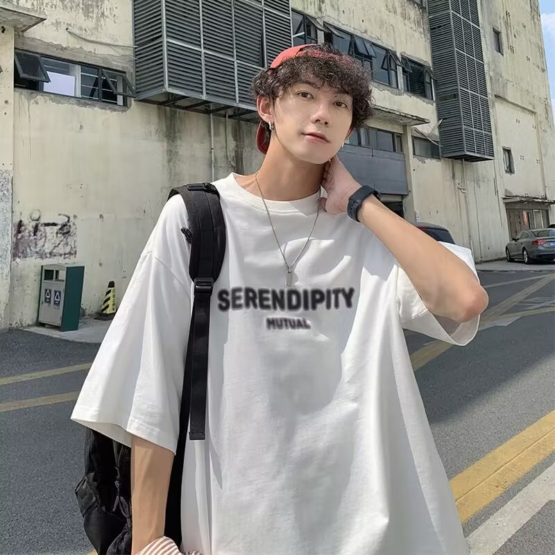 Áo Thun Tay Ngắn Cổ Tròn In Họa Tiết Hoạt Hình Phong Cách Hàn Quốc Thời Trang Cho Nam Và Nữ Size M-5XL