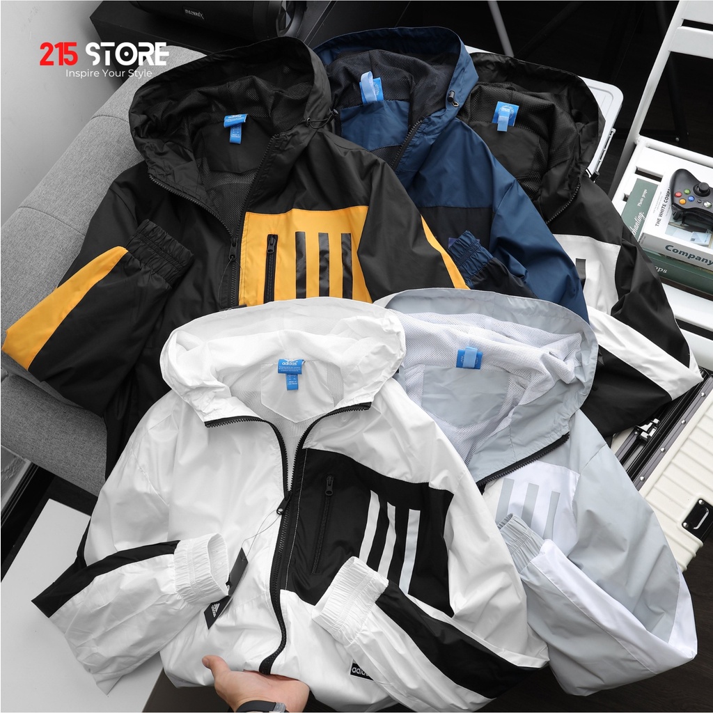 Áo khoác dù nam, áo khoác thể thao nam nữ unisex, 215Store Adid, vải dù gió cao cấp