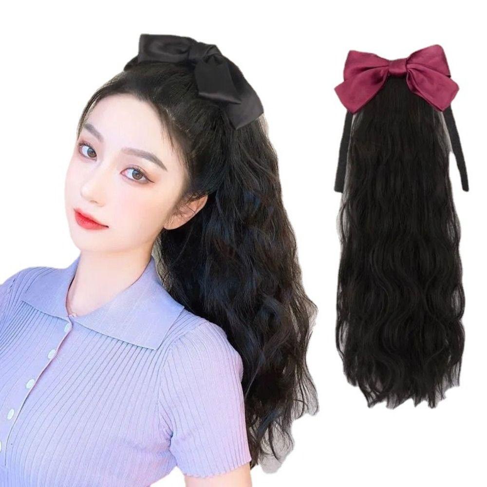 ANEMONE Tóc Giả Thắt Nơ Cách Nhiệt Tự Nhiên Ngọt Ngào Cho Nữ