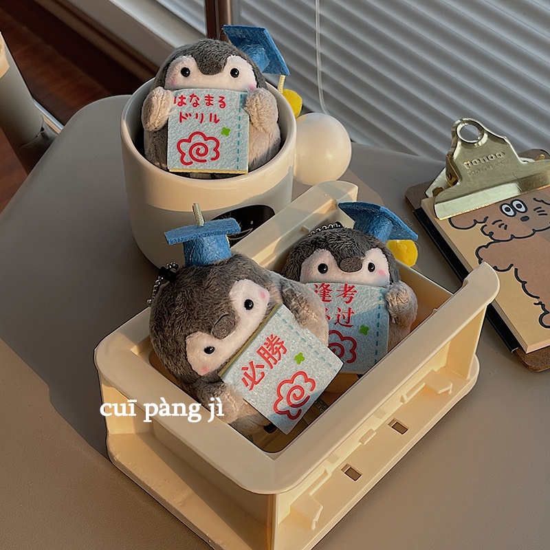 Móc Khóa Hình Chim Cánh Cụt Nhồi Bông May Mắn Dễ Thương