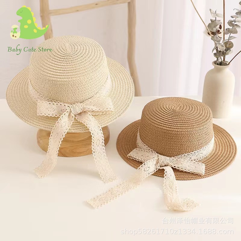 Mũ Rơm Mũ Đi Biển Mùa Hè Cho Bé Gái Mũ Cói Mát Mẻ Thoáng Khí Cho Bé Mũ Có Nơ Dễ Thương Cho Bé Gái