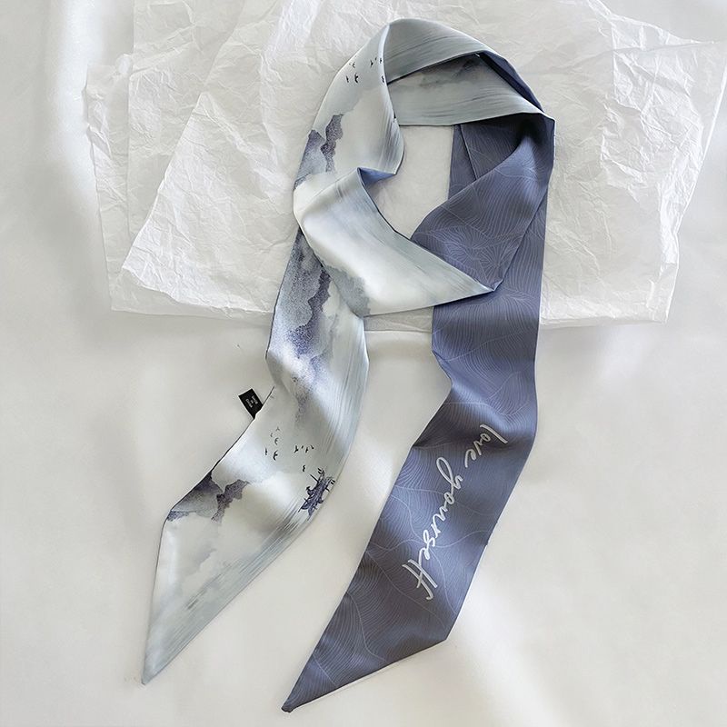 Khăn Quàng Cổ Lụa In Họa Tiết Nghệ Thuật 160cm