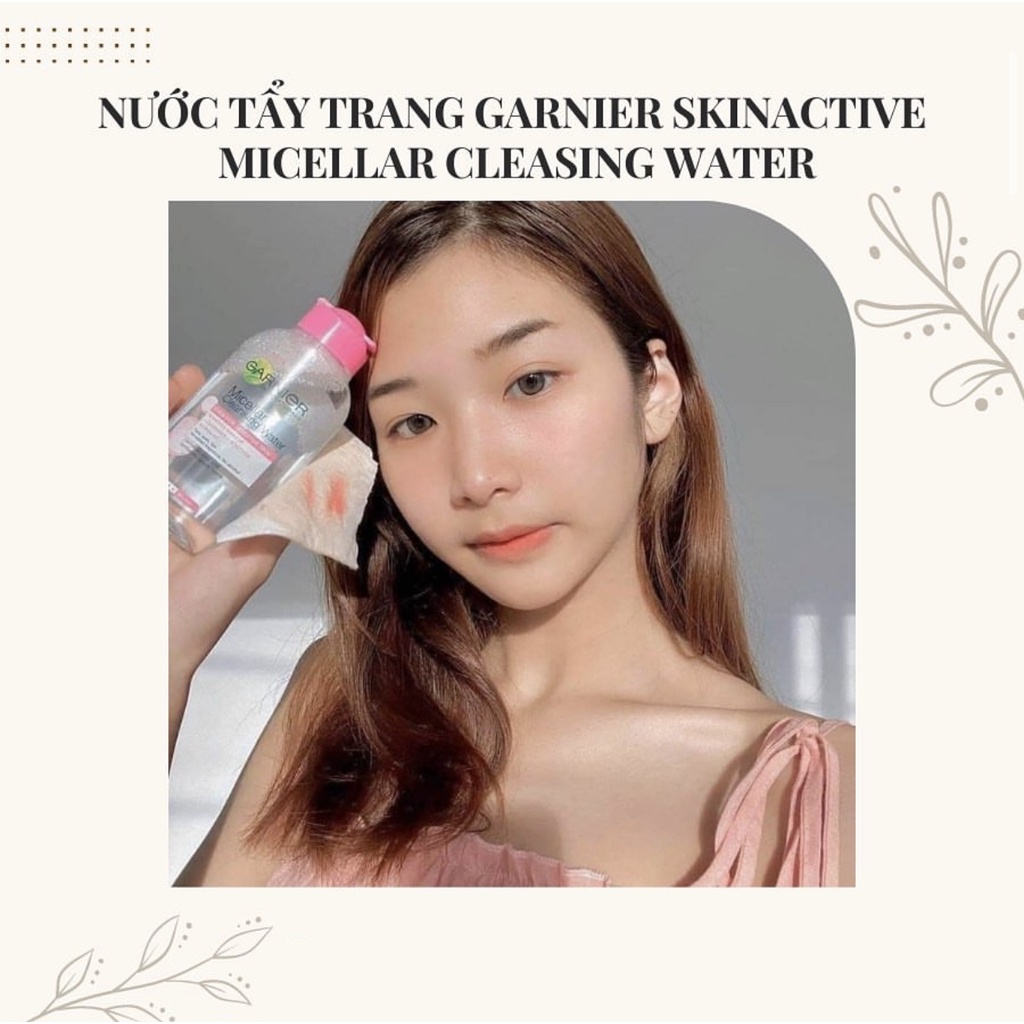 Nước tẩy trang Garnier hồng 700ml, nước tẩy trang da nhảy cảm, nước tẩy trang sạch sâu Micellar Cleansing Water