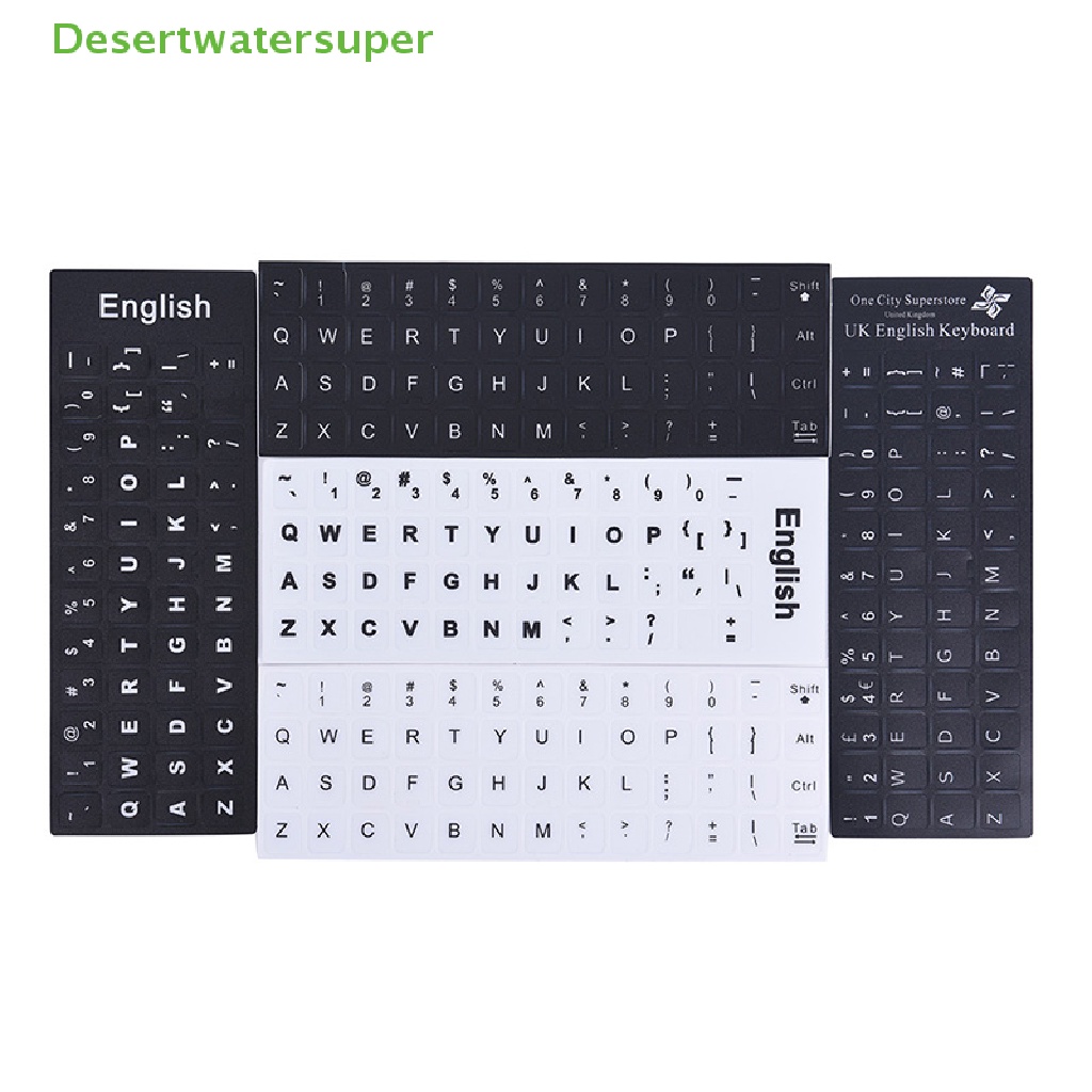 Miếng Dán Thay Thế Bàn Phím Tiếng Anh Màu Trắng Đen Cho Máy Tính Laptop
