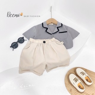 [XẢ KHO] Bộ short sơ mi Pizama Hàn bé trai