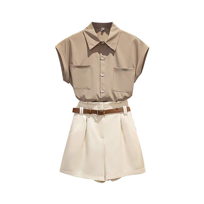 Set Áo Sơ Mi + Quần Short Thời Trang Mùa Hè 2022 Cho Nữ