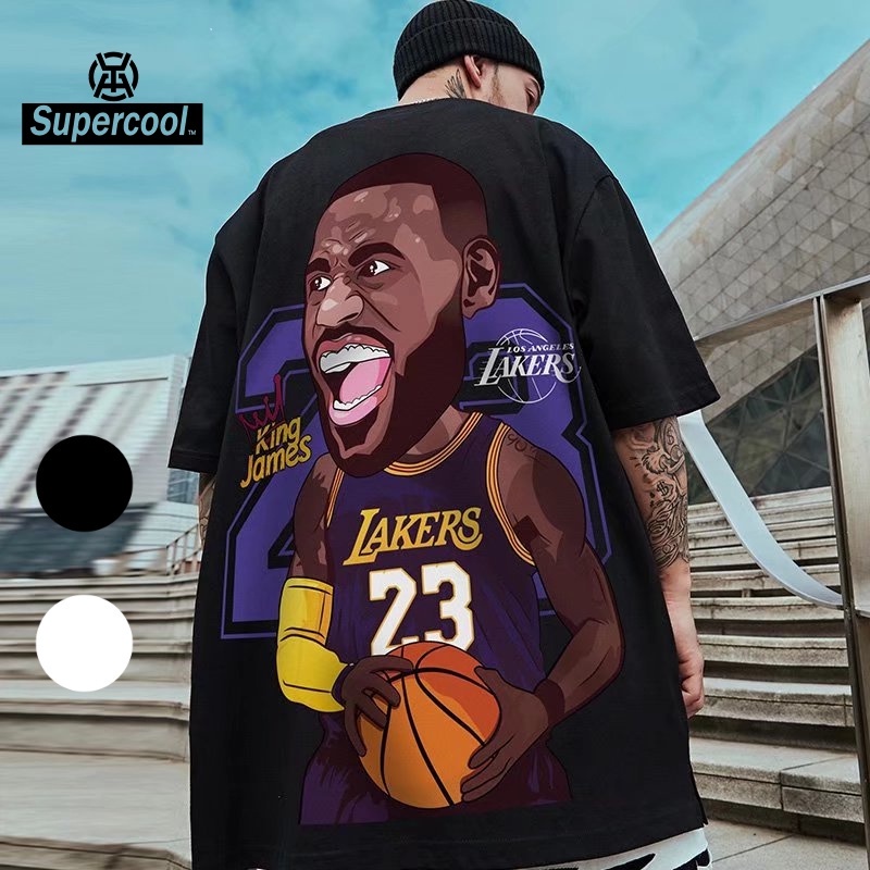 #SupercooL# Áo Phông Nam Thể Thao LeBron Áo Thun Tay Lỡ Big Size Form Rộng Cổ Tròn James Freesize Phong Cách âu Mỹ In Họa Tiết Vải Thoáng Thun Lạnh PE Co Nhanh Khô Cao Cấp Oversize Basic Tee Cho Cặp Đôi Streetwear Thời Trang Thể Dục Bóng Rổ Chạy Bộ