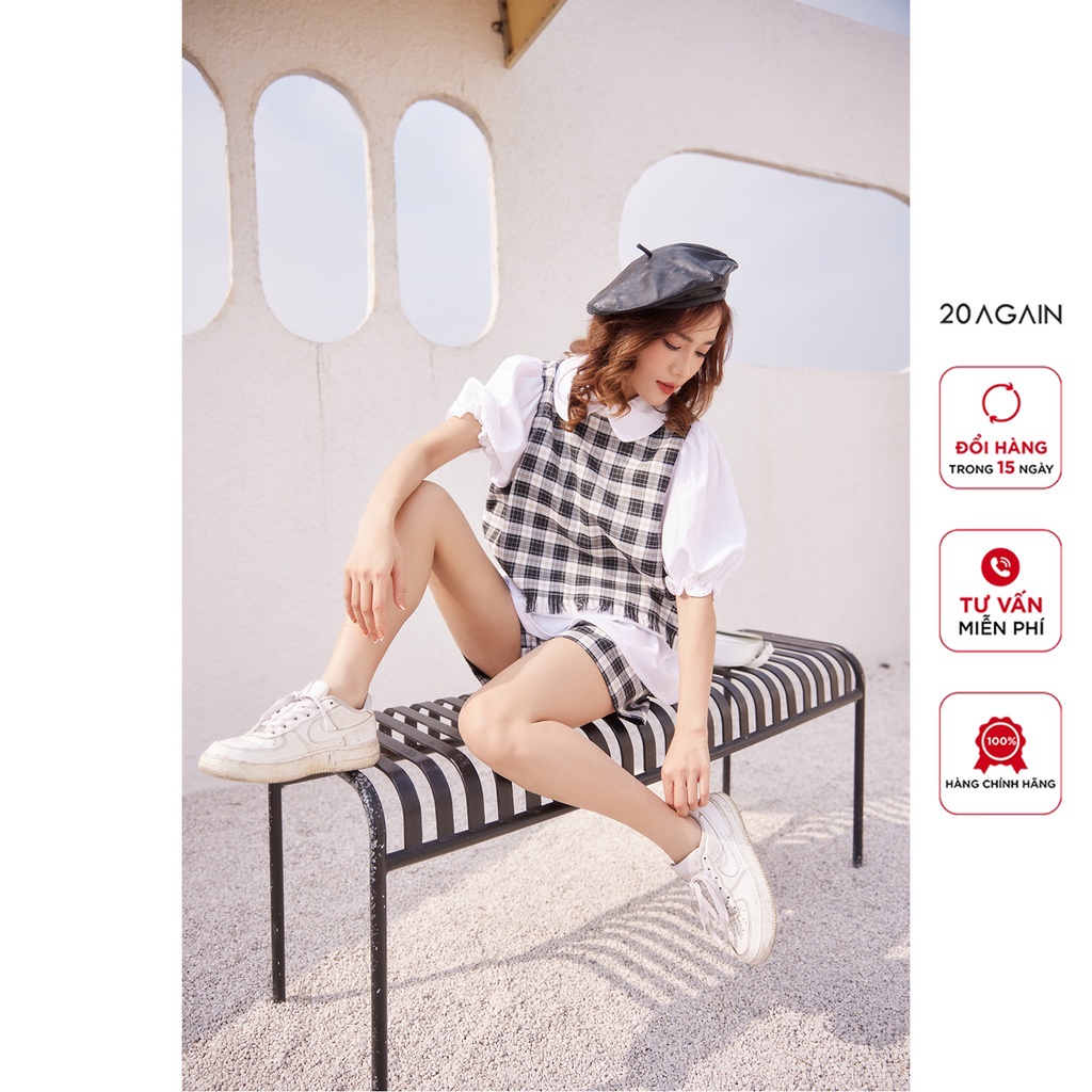 Quần sooc bộ 20AGAIN, thiết kế túi chéo dáng bacsic SBA2407