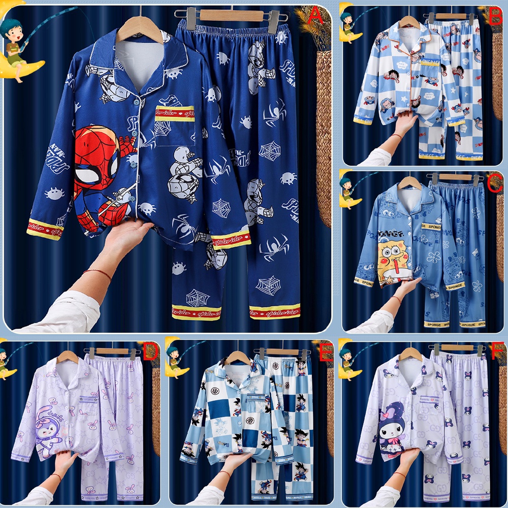 Bộ Đồ Ngủ Tay Dài Chất Cotton In Họa Tiết Hoạt Hình Phong Cách Hàn Quốc Thời Trang Cho Bé Trai Và Gái