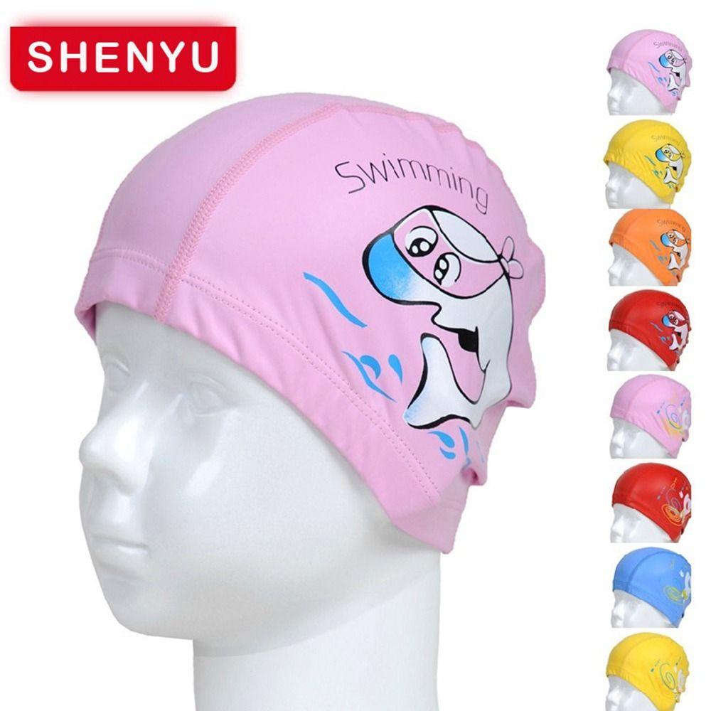 Mũ Bơi Da Pu Co Giãn Free size Cho Bé