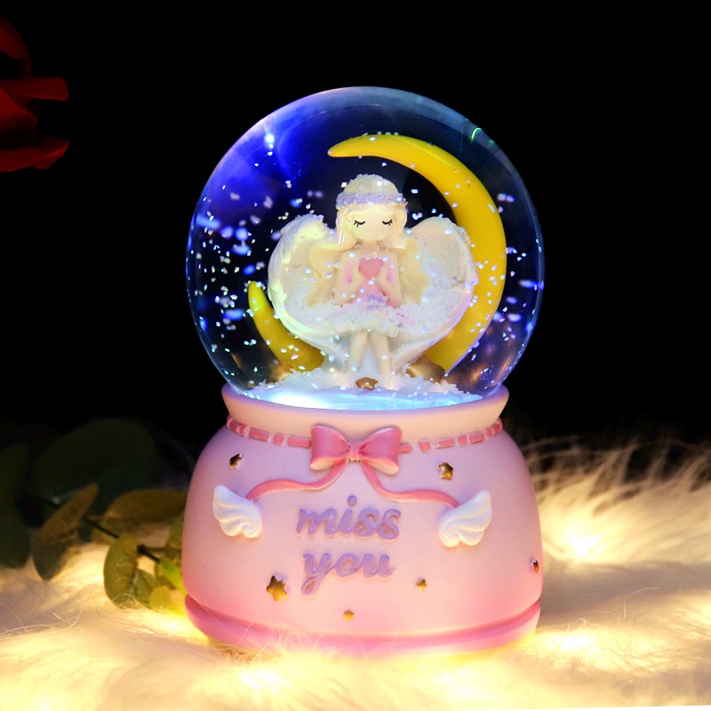 Quả cầu hình thiên thần có nhạc và ánh sáng , quà lưu niệm, quà tặng sinh nhật thú vị PHUONG DECOR