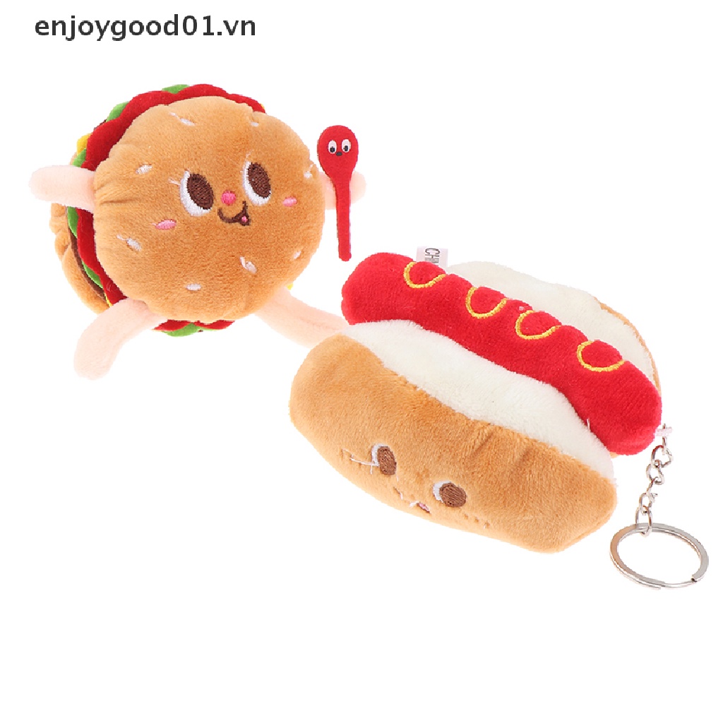 1 Móc Khóa Đồ Chơi Nhồi Bông Hình Hamburger Hot Dog