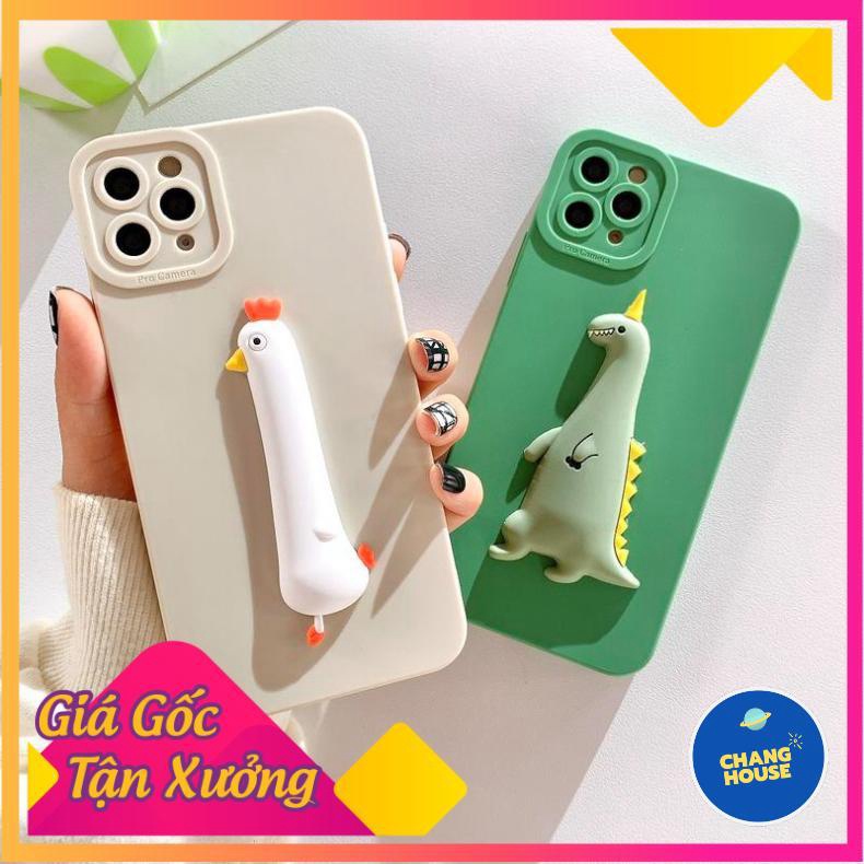 [ĐỦ DÒNG MÁY] Ốp Lưng Basic Camera Nổi - Mẫu Chicken x Dino Nổi
