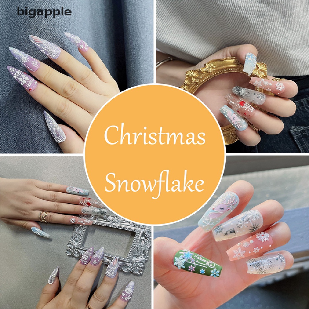 Miếng Dán Họa Tiết Bông Tuyết 5D Dùng Để Trang Trí Móng Nghệ Thuật