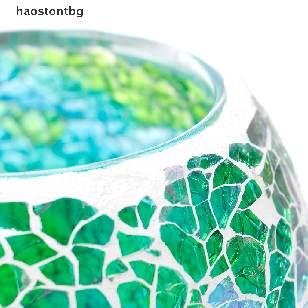 Giá Đỡ Đèn Trà Bằng Thủy Tinh Phong Cách Mosaic Độc Đáo Trang Trí Nhà Cửa