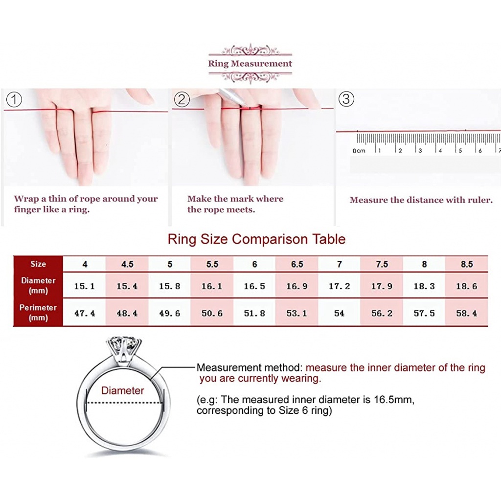 Nhẫn  Bạc 925 Đính Kim Cương Nhân Tạo 8 * 10
