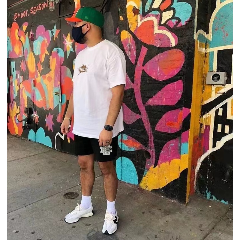 Eric Emanuel EE Quần Short Thể Thao Phối Lưới Thoáng Khí Phong Cách NEW YORK CITY SKYLINE 2023 Cho Nam