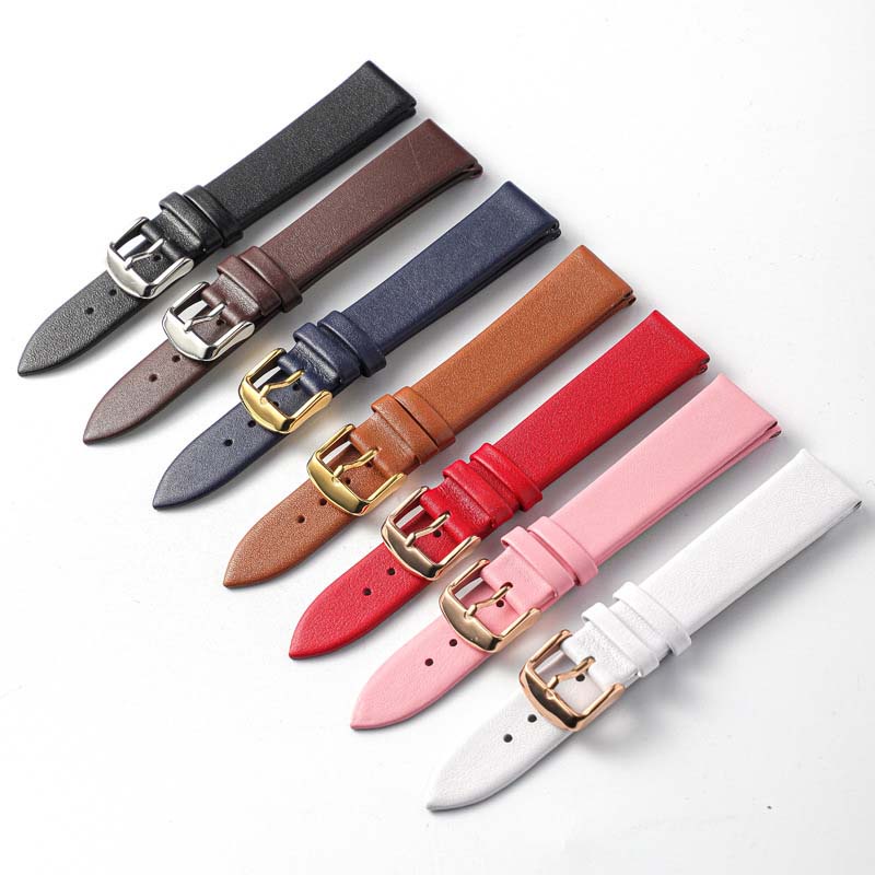 {DA NHẬP XỊN} Dây đồng hồ da bê mềm slim BO-21 chống thấm nước nhiều size 18 19 20 22mm (4 Màu)