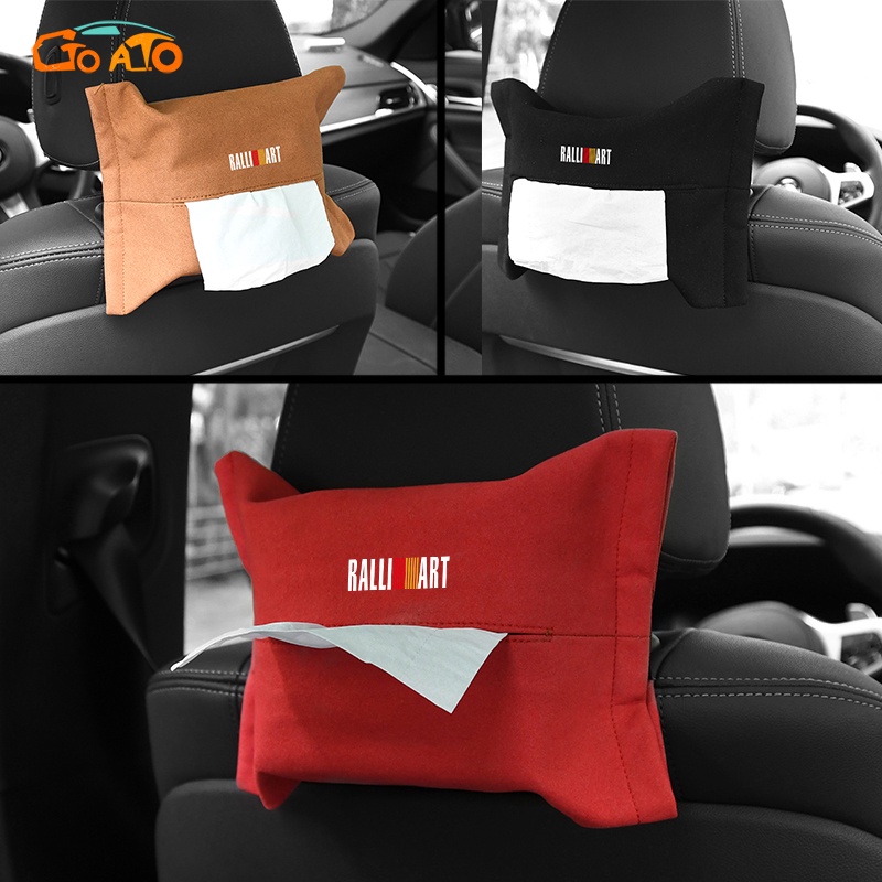 GTIOATO Cho RALLIART HộP ĐựNg GiấY ĂN Lưng Ghế Xe Hộp Đựng Khăn Giấy Ô Tô HộP ĐựNg GiấY TrêN Xe Ô Tô TúI Treo Sau Ghế Ô Tô TúI Treo Đồ Sau Ghế Ô Tô Phụ Kiện Xe Hơi Cho Mitsubishi L300 L200 Xpander Cross Outlander Attrage