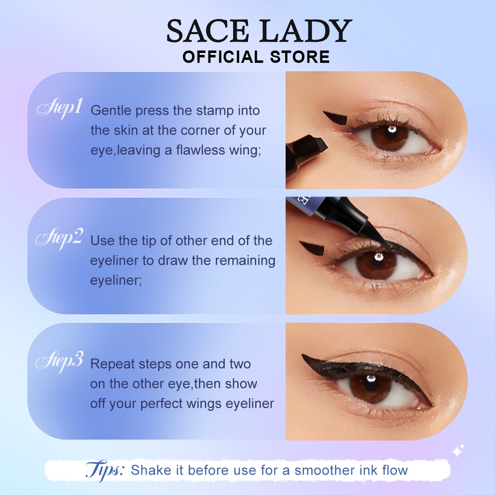 Bộ mascara và bút kẻ mắt SACE LADY 8g chống thấm nước lâu trôi chất lượng cao