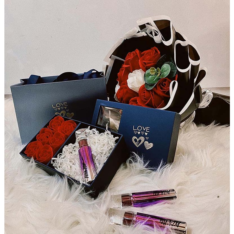 Hộp Quà Tặng Sinh Nhật, Valentine Hộp Đựng Quà Hoa Hồng Sáp Thơm Kèm Túi