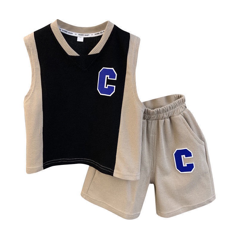 Đồ Bộ Bé Trai Sát Nách Chữ C Chất Thun Tổ Ong cao cấp, Quần Áo Hè Cho Bé Từ 7-28kg - MOOBABY SHOP