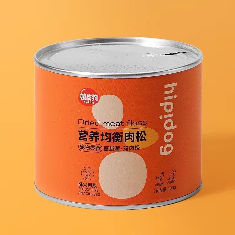 Ruốc Gà, Chà Bông Gà Hipidog - Giúp Chó Mèo Ăn Ngon Miệng - Lon 100g