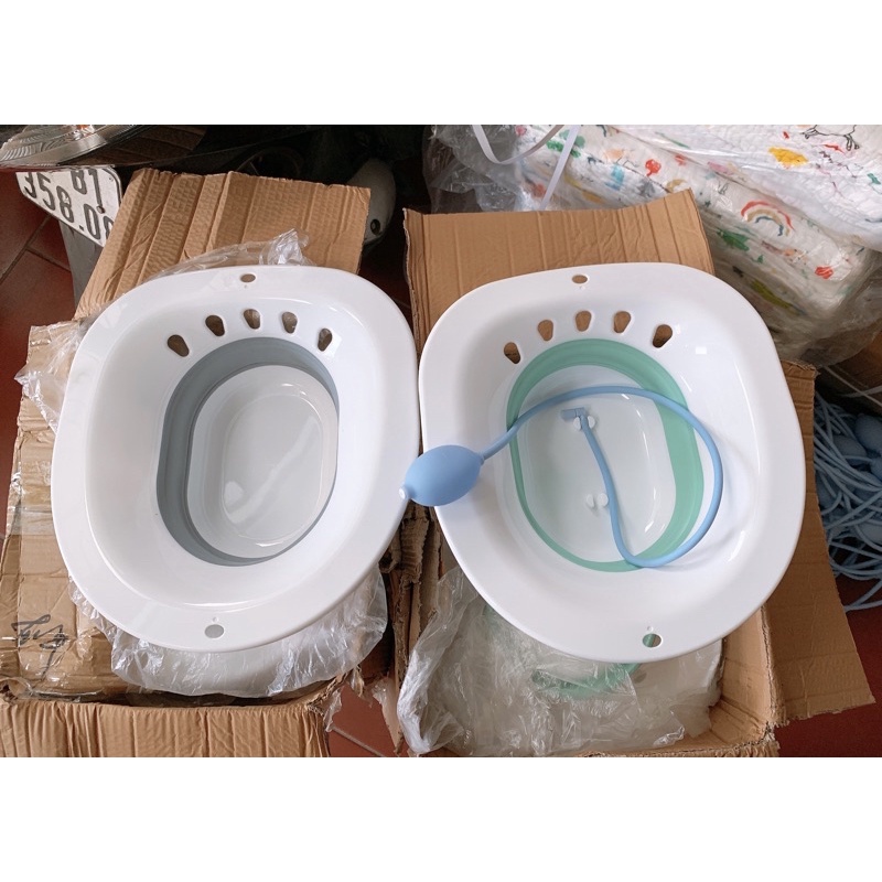 Chậu Xông Hơi Trĩ, Vệ Sinh Vùng Kín Phụ Nữ Sau Sinh, Xông Hơ Phụ Khoa Có Vòi Xịt Gấp Gọn Để