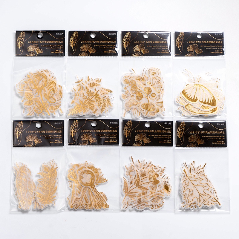Bộ 40 Miếng Dán Mạ Vàng Dùng Trang Trí Sổ Tay diy