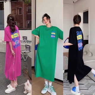 Đầm suông - váy suông skate chất cotton dáng dài, form rộng đến 75kg