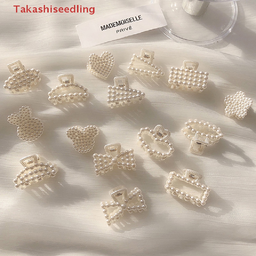 Kẹp Tóc Mini Đính Ngọc Trai Giả Họa Tiết Trái Tim Hoạt Hình Dễ Thương Cho Nữ