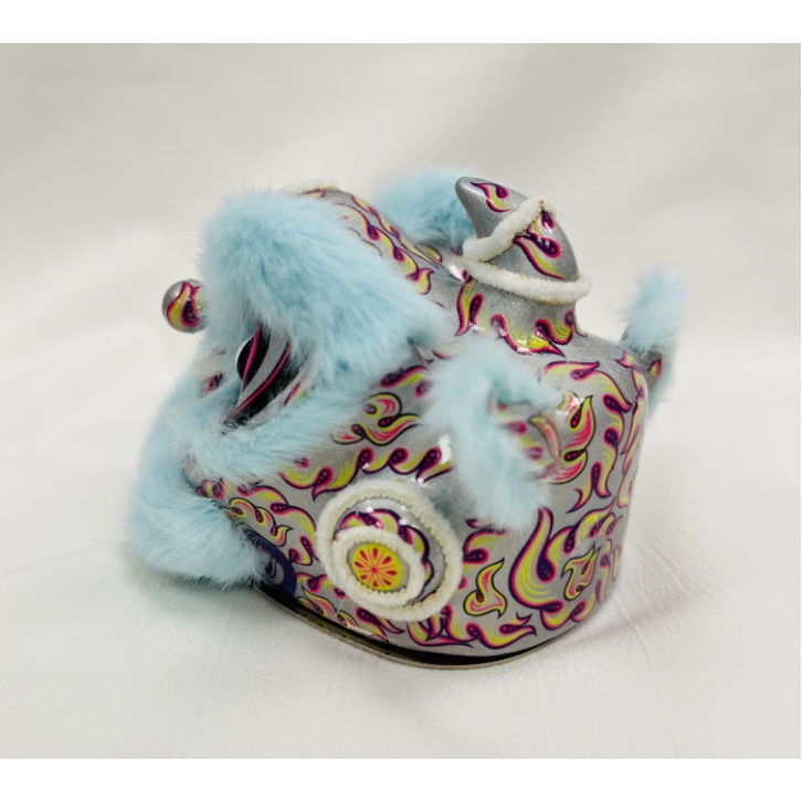 雄狮之王-浅蓝 Đầu Sư Tử Nhảy Múa Bằng Nhựa Resin Thủ Công Dùng Trang Trí Xe Hơi Dịp Năm Mới