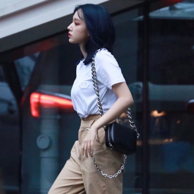 Túi da dây xích bản to