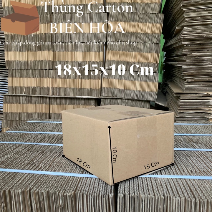 100 Hộp Giấy Carton Kích Thước18Cmx15Cmx10Cm - Hộp Sóng C Dày, Cứng
