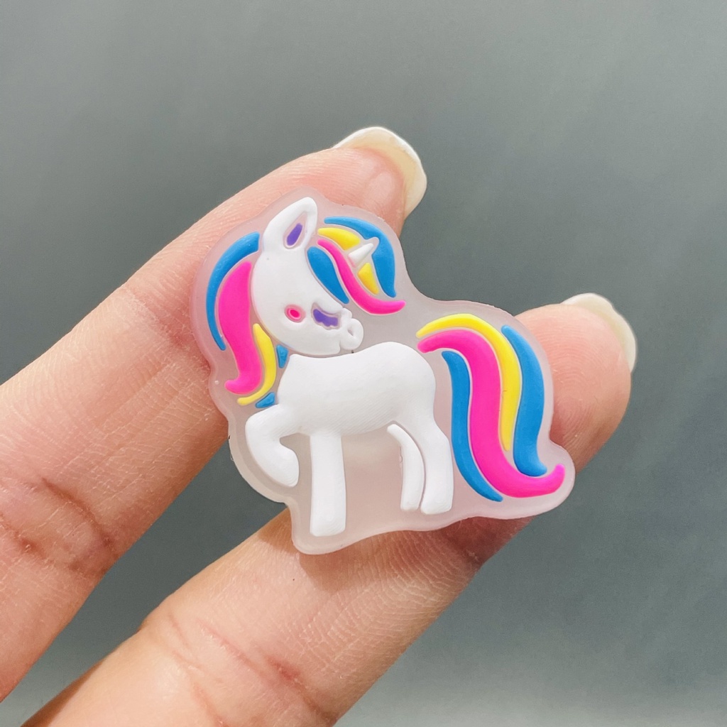 Luminous Crocs Jibbitz Crocs Charm Dép Crocs Dạ Quang Hình Chú Ngựa Hoạt Hình Diy