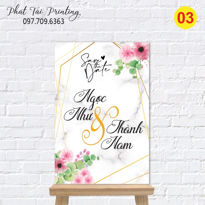 MS 03 - Bảng Welcome trang trí đám cưới