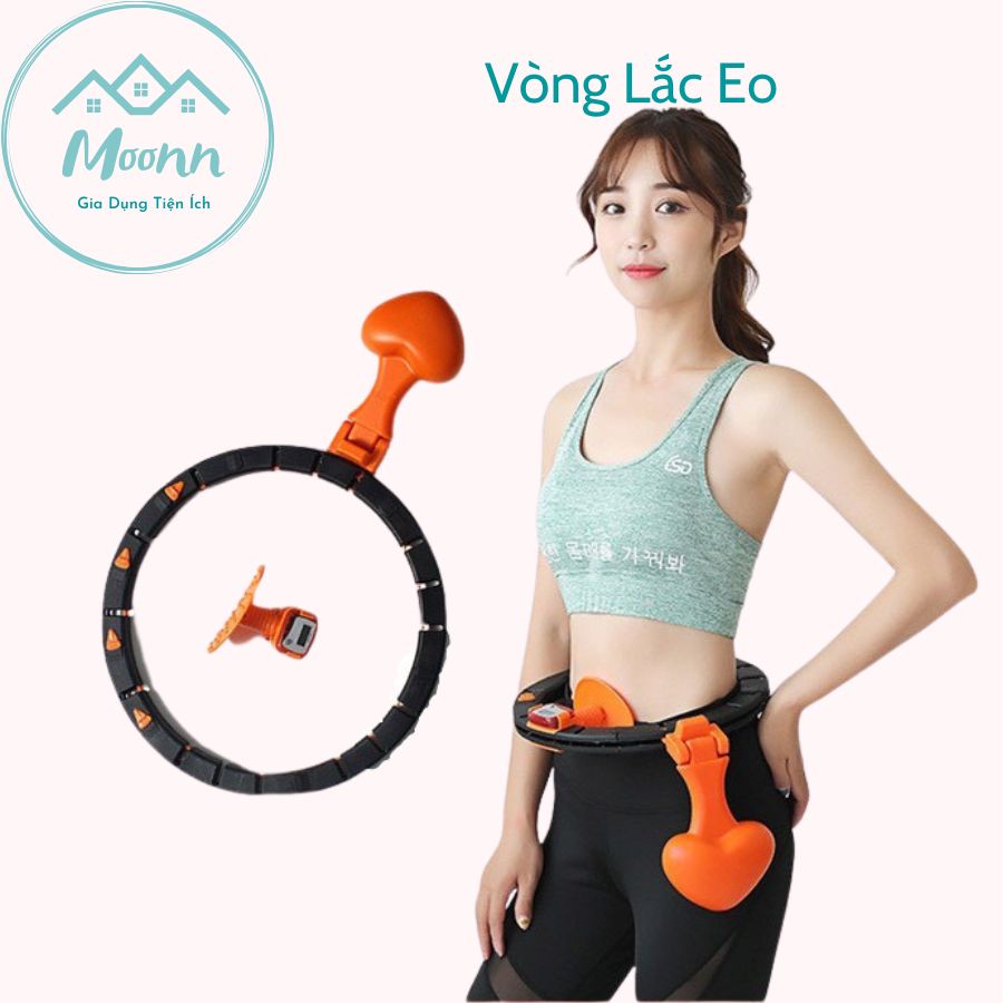 Vòng Lắc Eo Giảm Mỡ Bụng Hula Hoop Tập Thể Hình Tại Nhà, Có Đồng Hồ Đếm, Hiển Thị Vòng Quay Điều Chỉnh Kích Thước