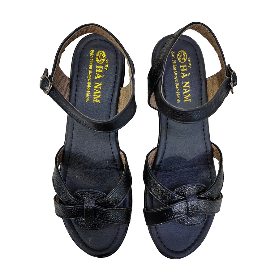 Giày Sandal nữ cao gót 5cm HÀ NAM thời trang da bò thật cao cấp DNU2129d