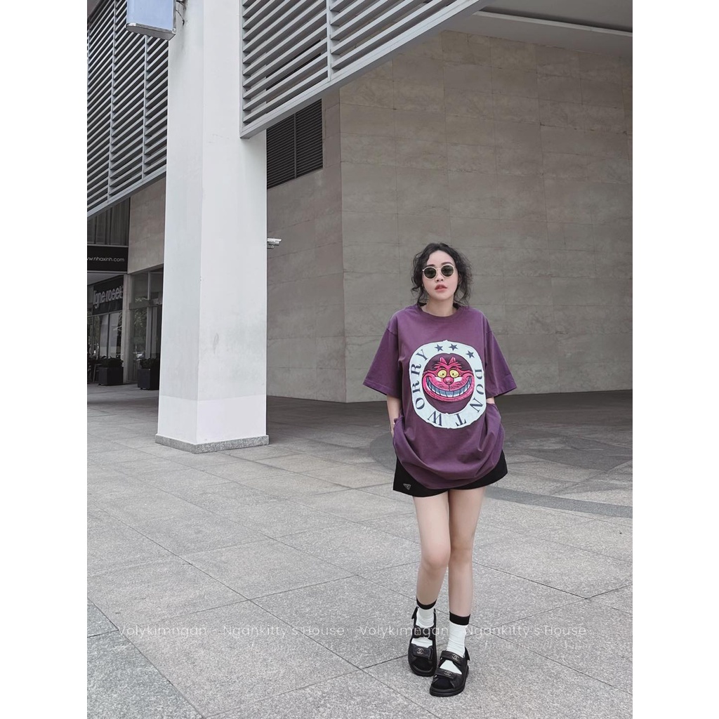 Áo dáng rộng mèo tím do.n’t wo.rr.y