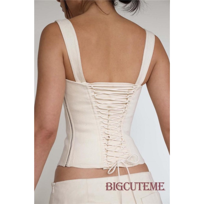 Áo Hai Dây Mùa Hè Màu Sắc Trơn Cổ Chữ V Cho Nữ