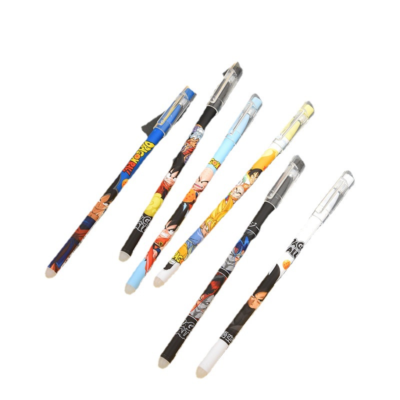 Hộp 12 Bút Mực Gel Đen Họa Tiết Hoạt Hình Dragon Ball Son Goku Có Thể Xóa Được