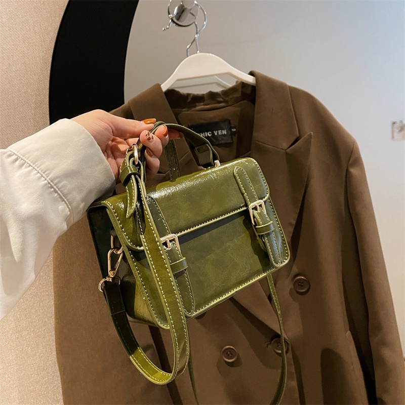 Túi Đeo Chéo Bằng Da pu Màu Trơn Phong Cách Cổ Điển Thời Trang Cho Nữ