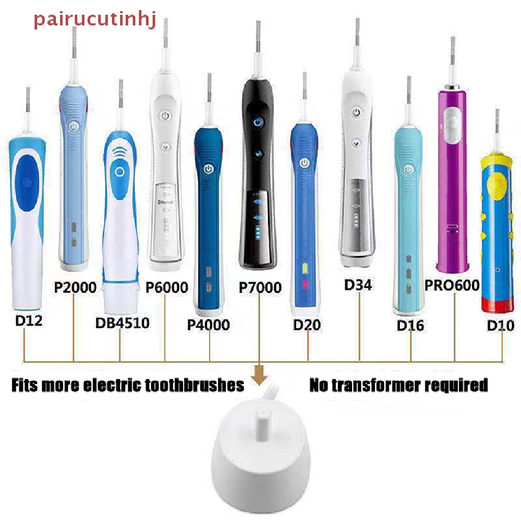 Đế Sạc Bàn Chải Đánh Răng Điện Phích Cắm EU Thay Thế Cho Braun Oral B D12 D20