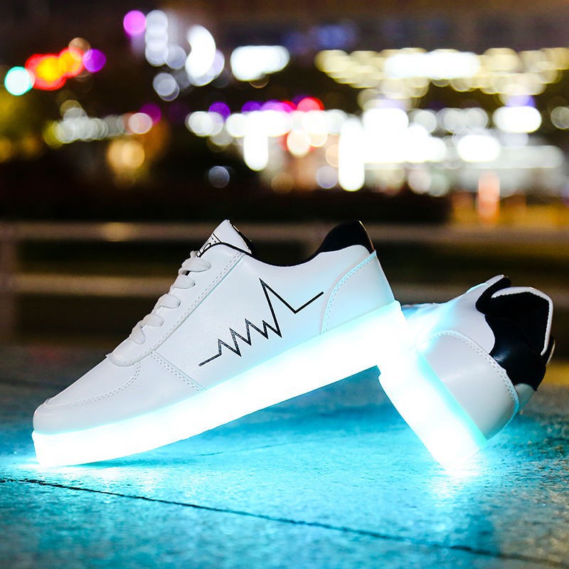 Giày Thể Thao Dạ Quang Chống Nước Phong Cách Hip Hop Hàn Quốc 2023 Có Thể Sạc Lại Cho Nam Và Nữ