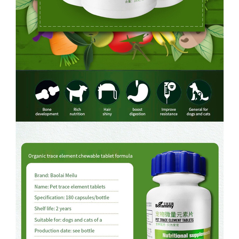 Viên khoáng chất- bổ sung khoáng chât cho chó mèo- trị chó mèo ăn bậy-Boramy