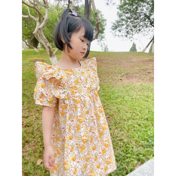 Váy bé gái cộc tay bèo vai💕freeship❤️M.C kids❤️❤️đầm đi học