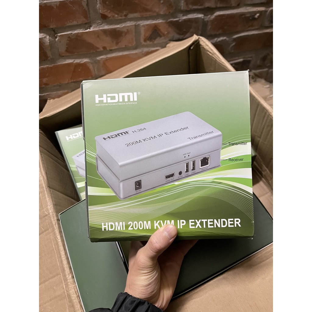 Bộ kéo dài HDMI qua Lan RJ45 200m 4K có USB - HDMI to Lan RJ45 4K 200M